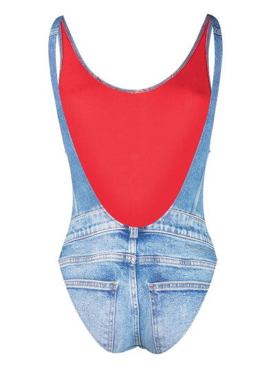 Diesel denim-print swimsuit outlook