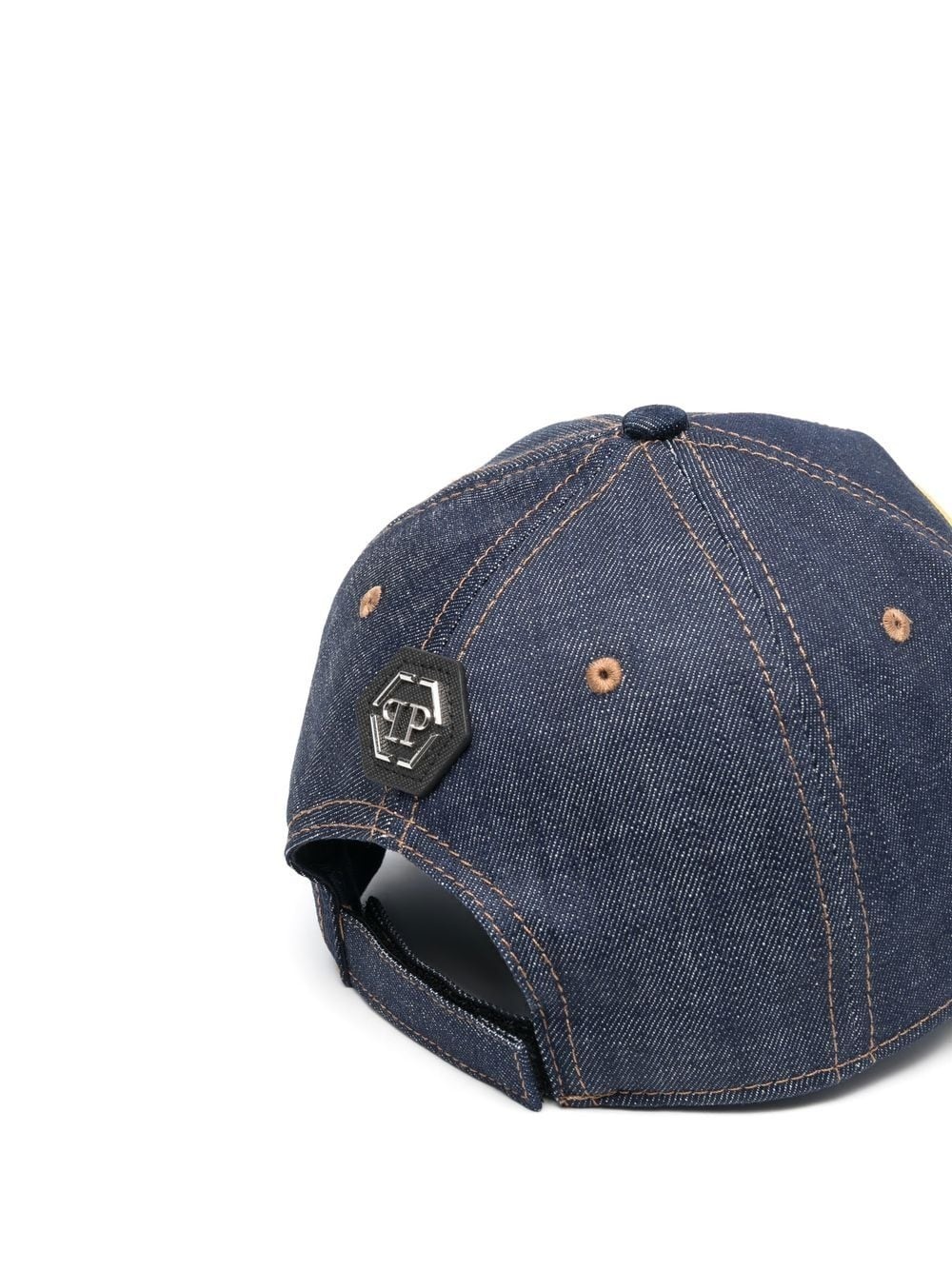 logo-patch denim baseball hat - 2