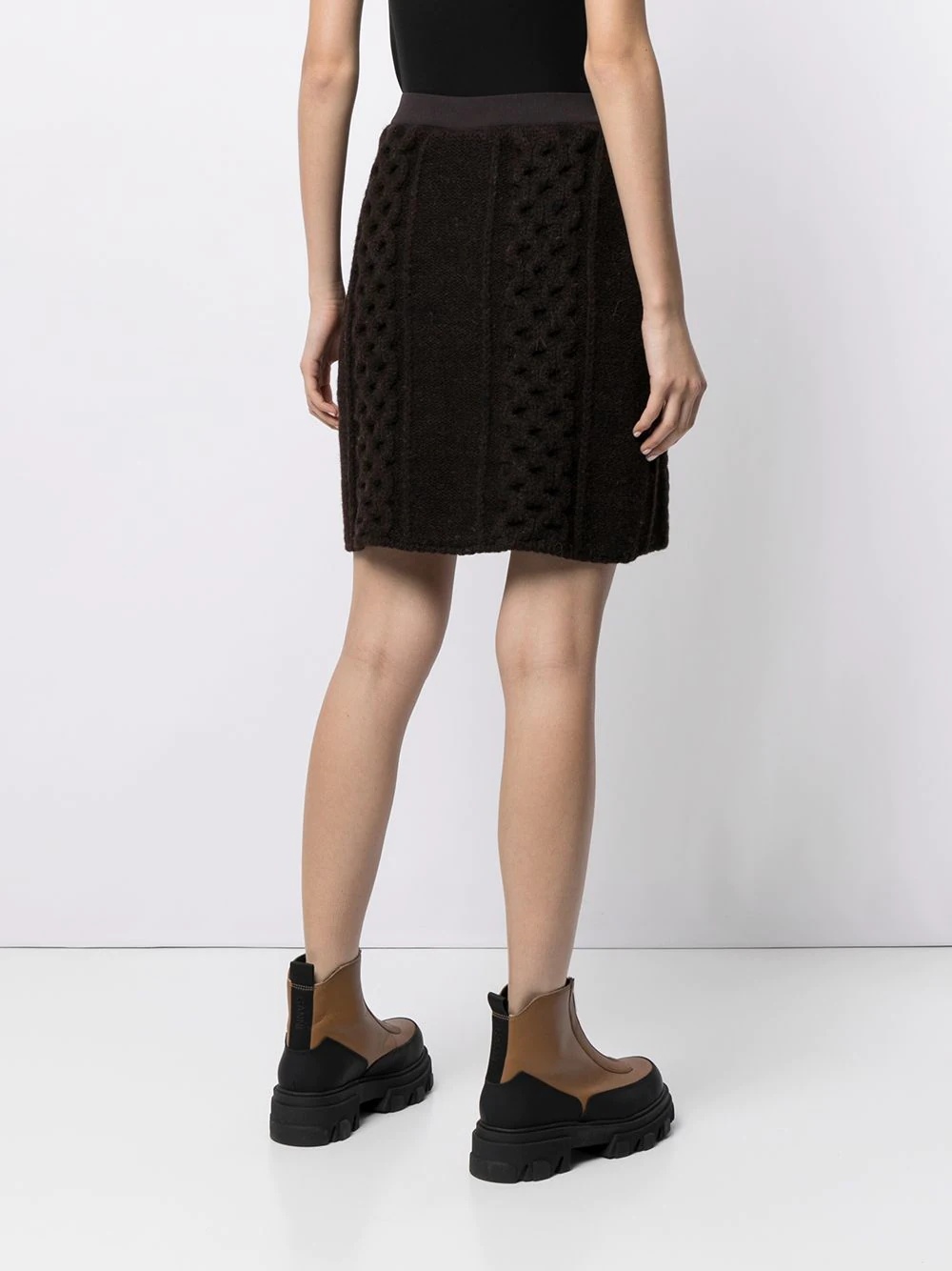 chunky-knit high-waist skirt - 4