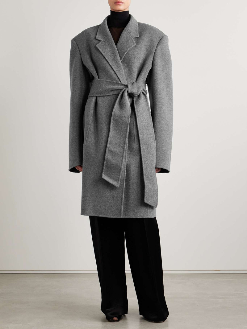 KHAITE Annly belted wool-felt coat outlook