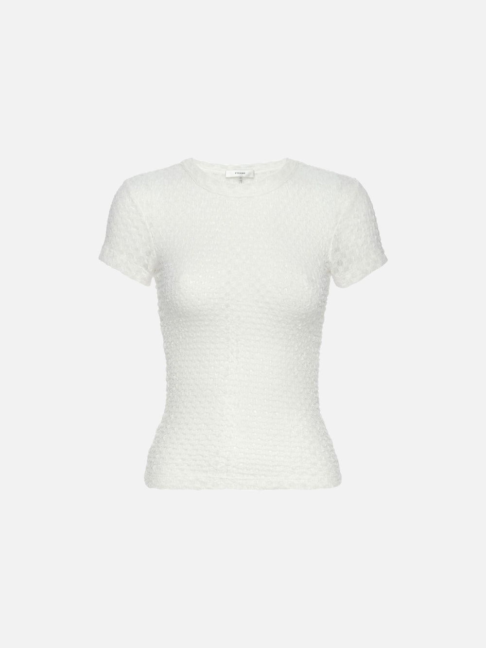 Mesh Lace Baby Tee in Off White - 1