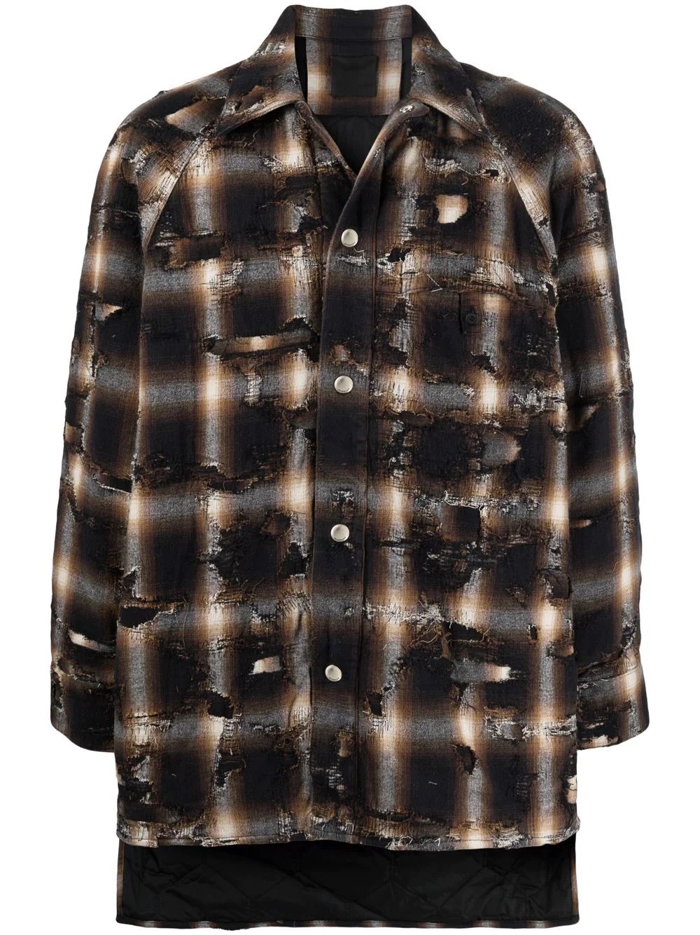 plaid high-low coat - 1