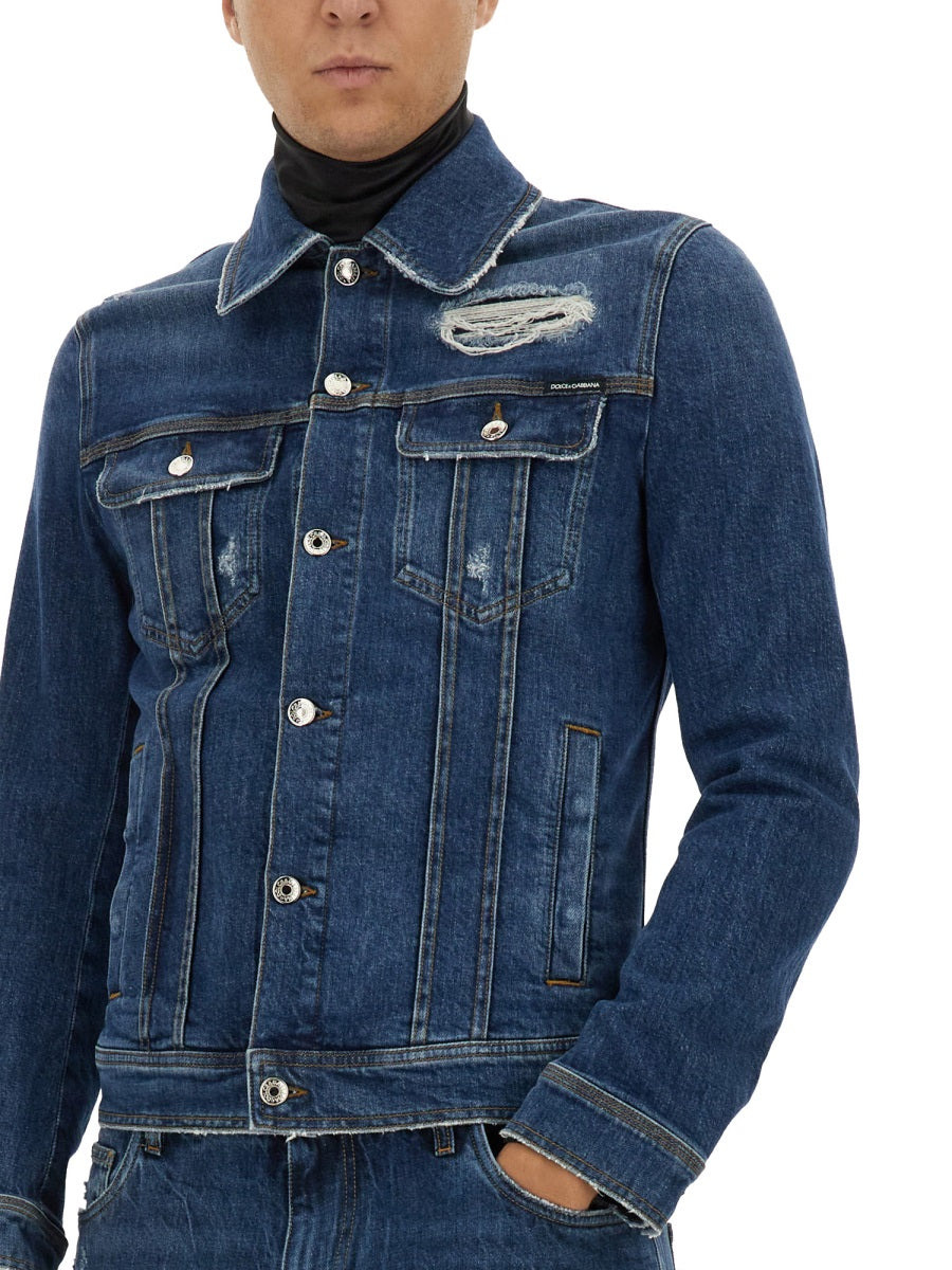 Dolce & Gabbana Men Strethc Denim Jacket - 4