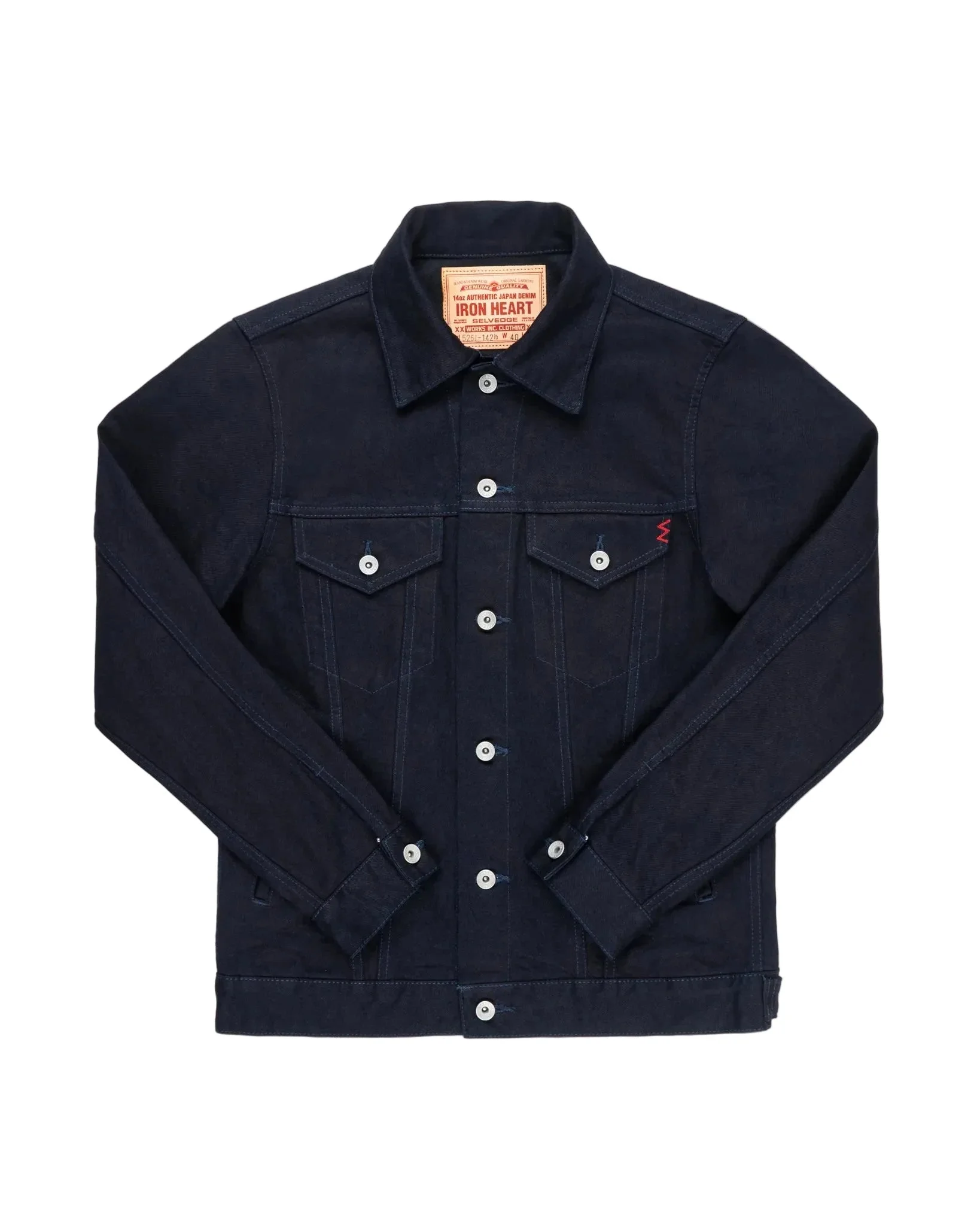 IH-526J-142ib 14oz Selvedge Denim Modified Type III Jacket Indigo/Black - 1
