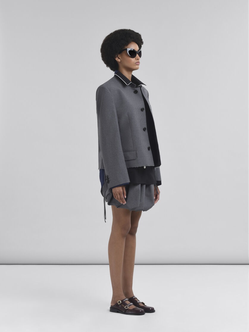 GREY WOOL BALLOON MINISKIRT - 5