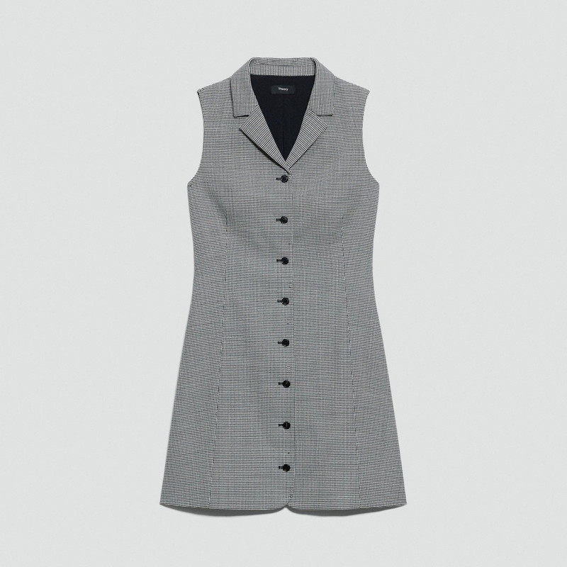 Sleeveless Shirt Dress in Wool-Blend Twist 1