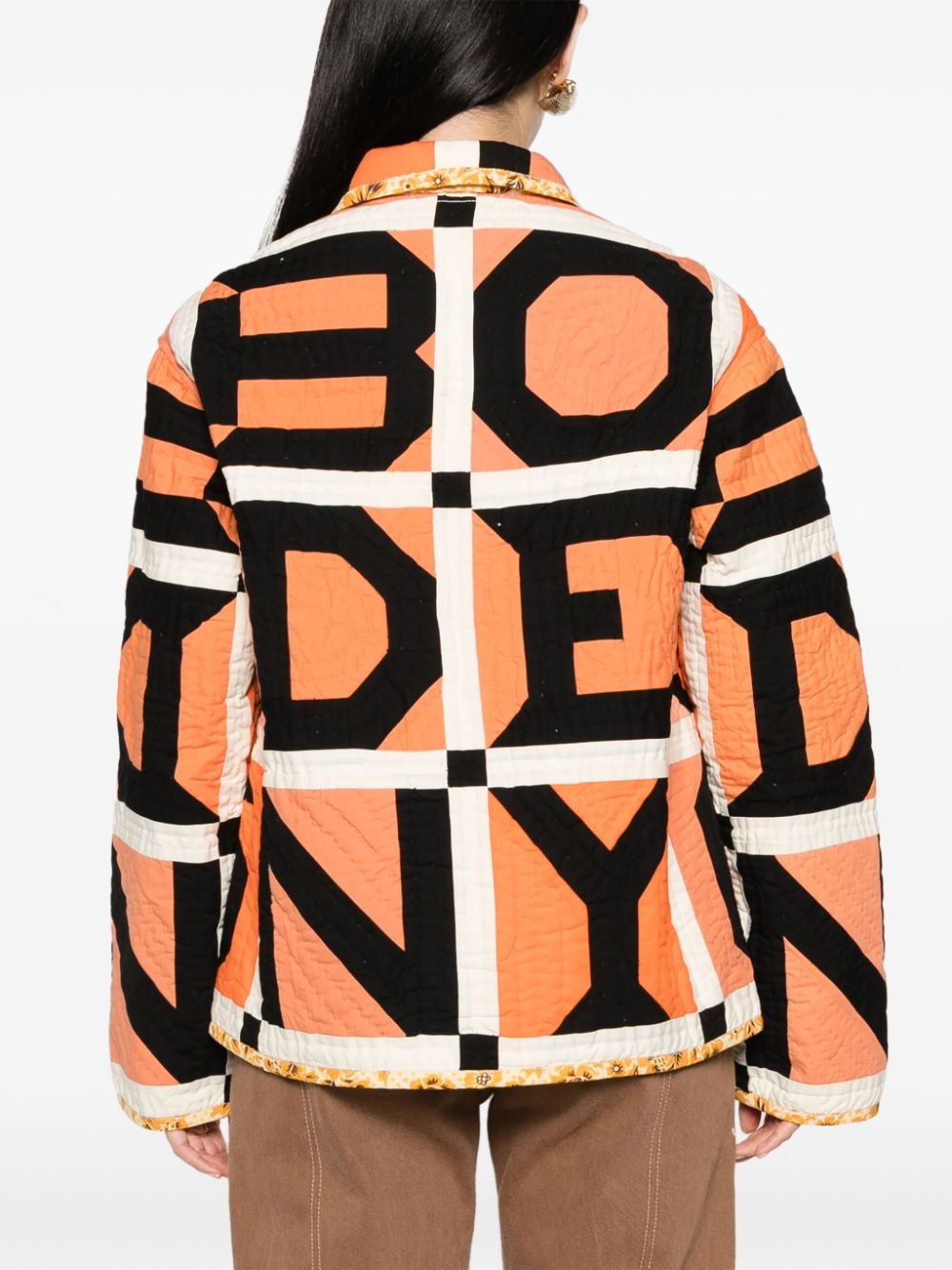Letter Block patchwork shirt jacket - 4