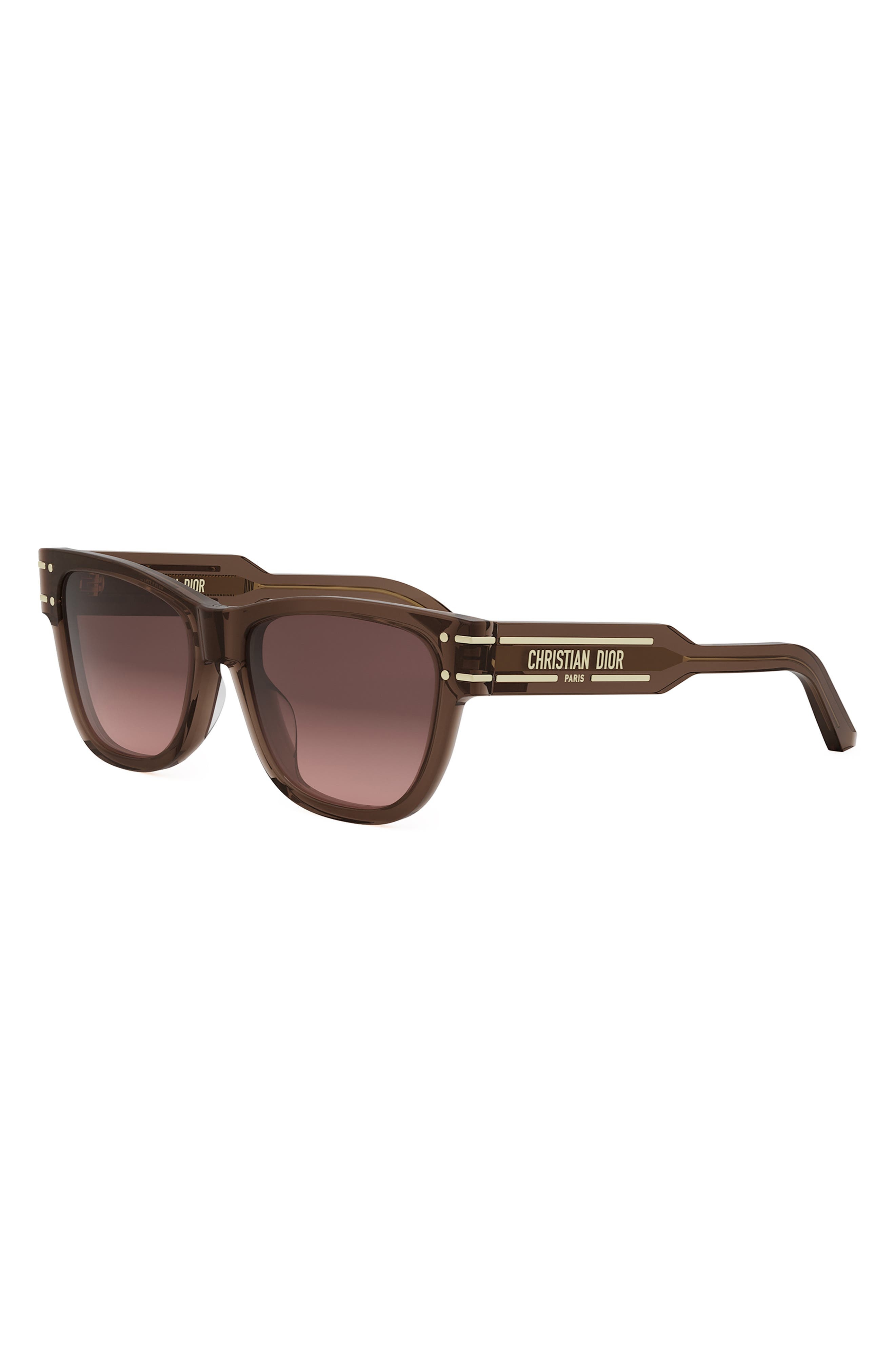 'DiorSignature S6U 54mm Butterfly Sunglasses in Shiny Light Brown /Roviex at Nordstrom - 2