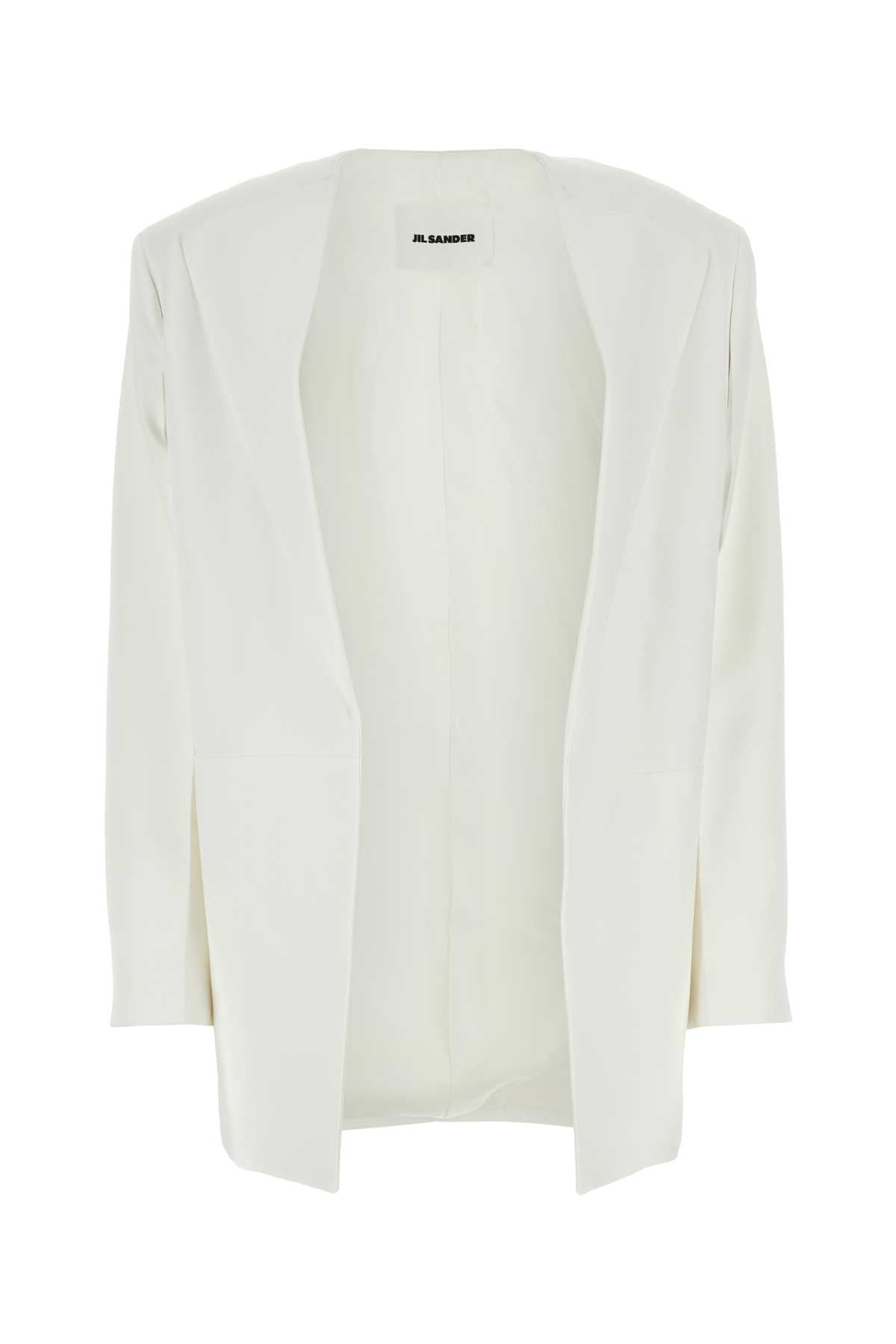 Jil Sander Women White Viscose Blazer - 1
