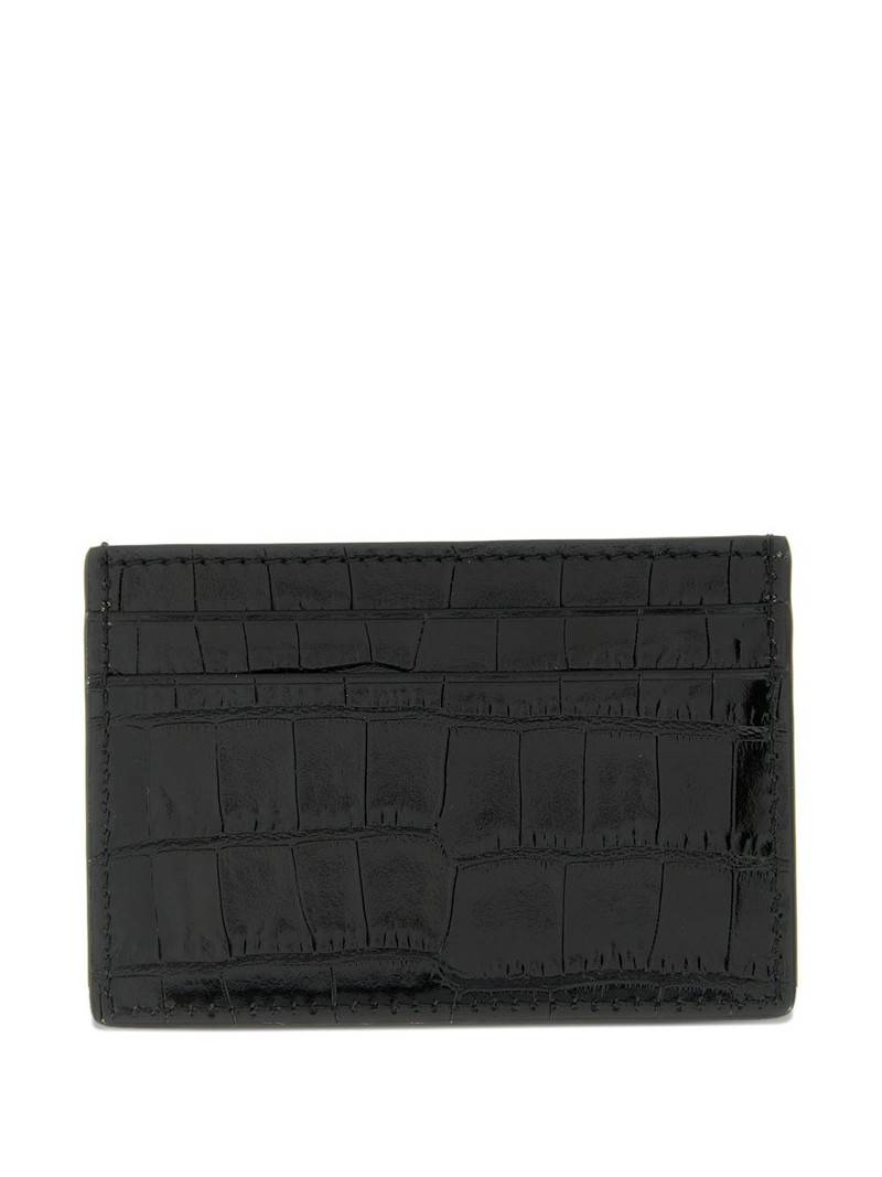crocodile shiny leather card holder 1