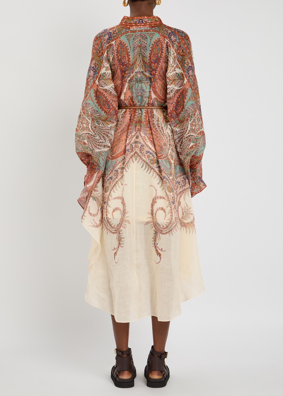 Zimmermann Rhiannon Tie Neck Woven Kaftan Dress - 3