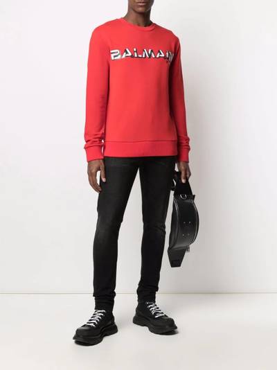 Balmain logo print sweatshirt outlook