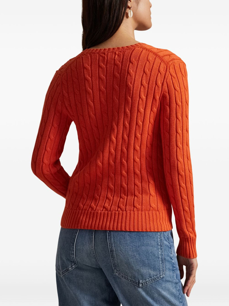 cable-knit V-neck sweater 4