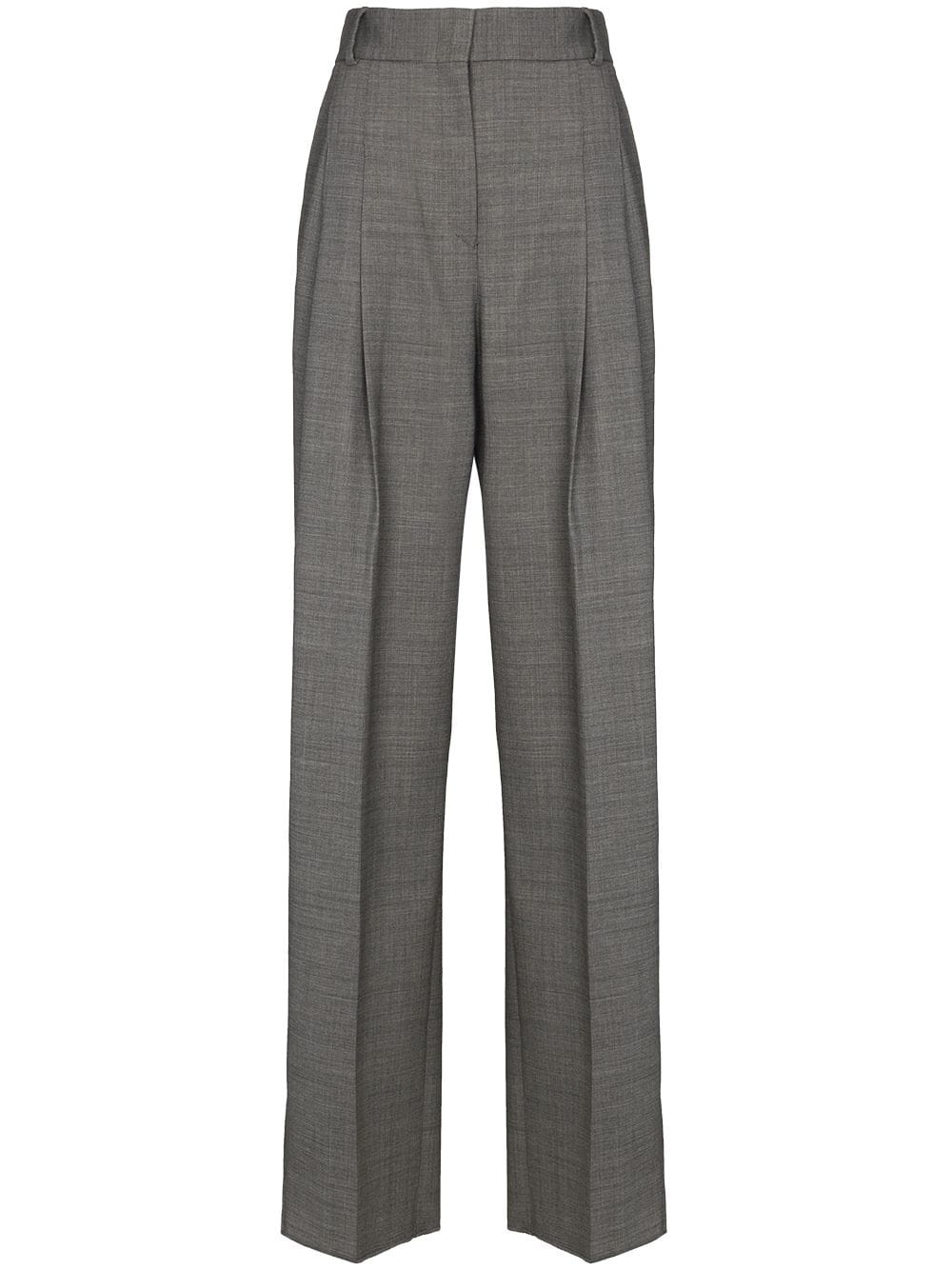 pleat-detailing straight-leg trousers - 1