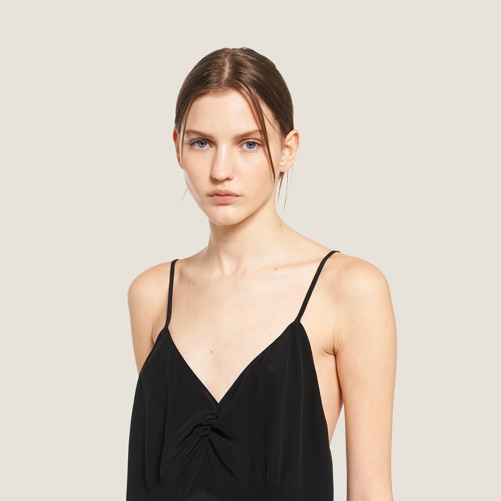Crepe de chine long dress - 4
