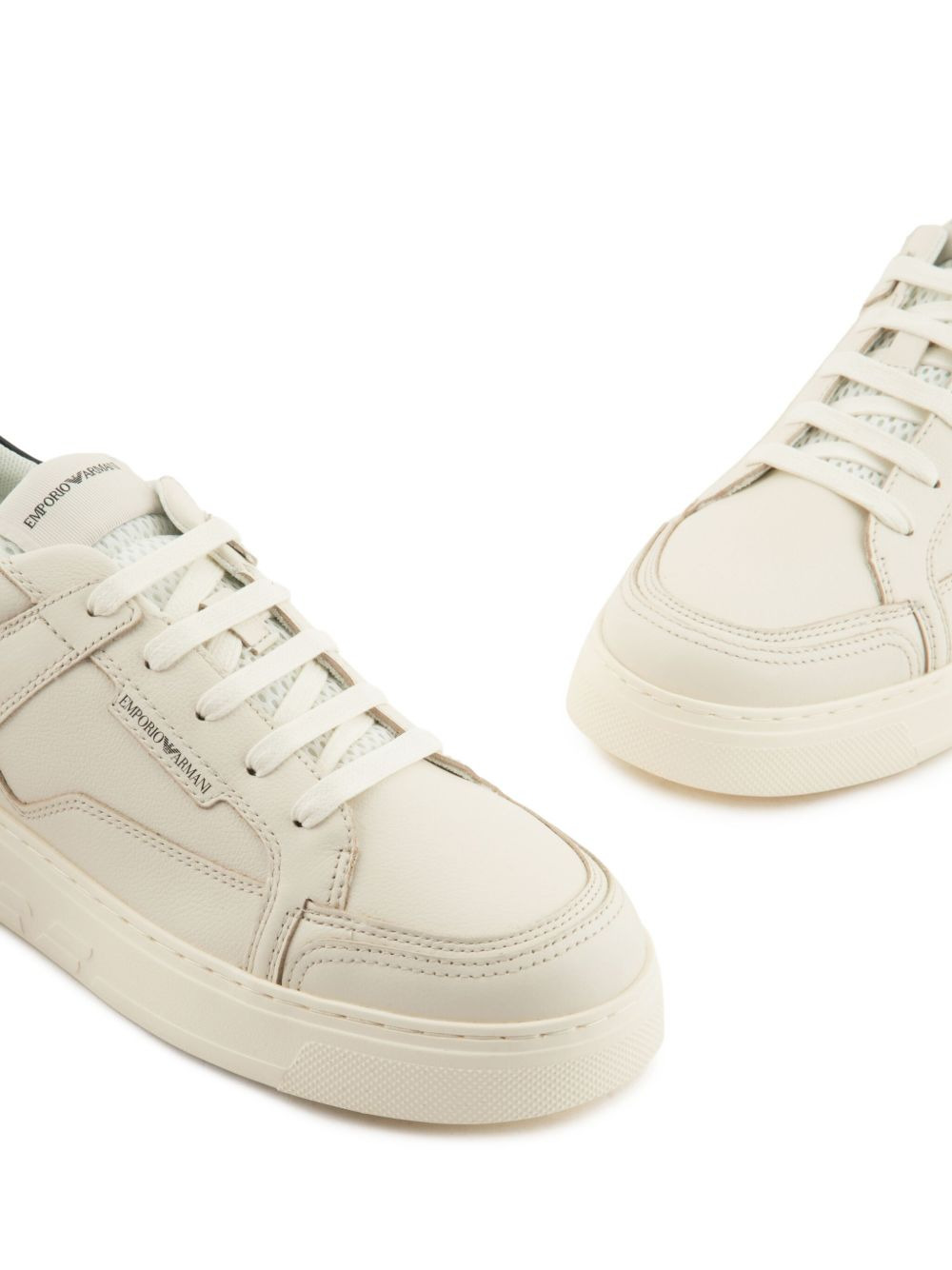 leather panelled sneakers - 5