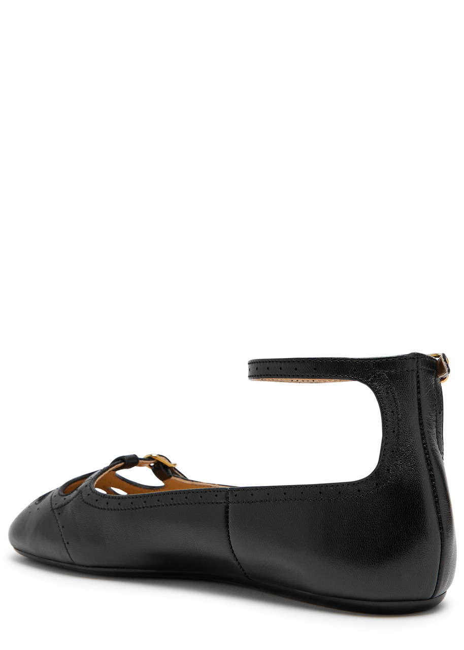Chloe Misty Cut-out Leather Ballet Flats - 2