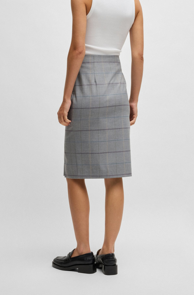 PENCIL SKIRT IN CHECKED STRETCH FABRIC 4