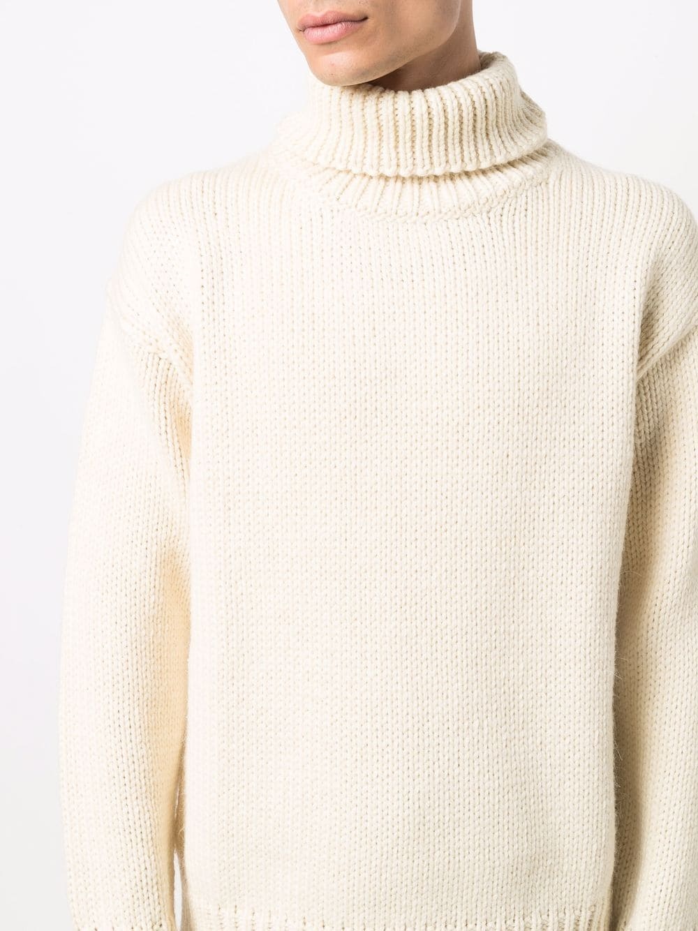 roll neck knitted jumper - 5