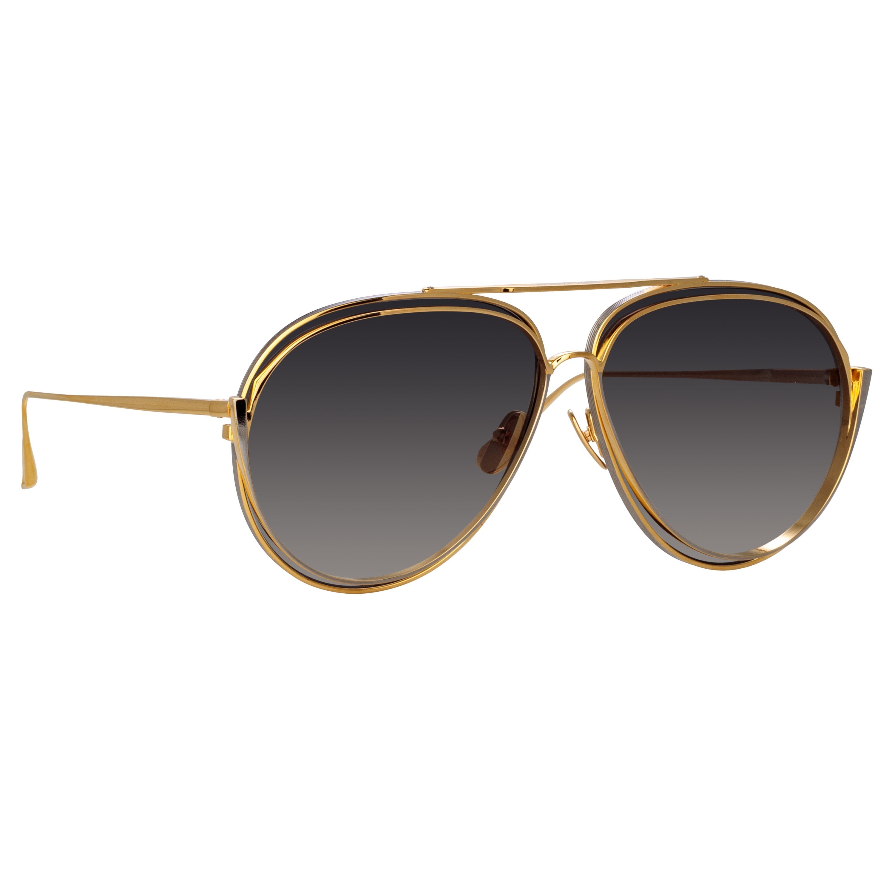 FRANCISCO AVIATOR SUNGLASSES IN YELLOW GOLD - 2