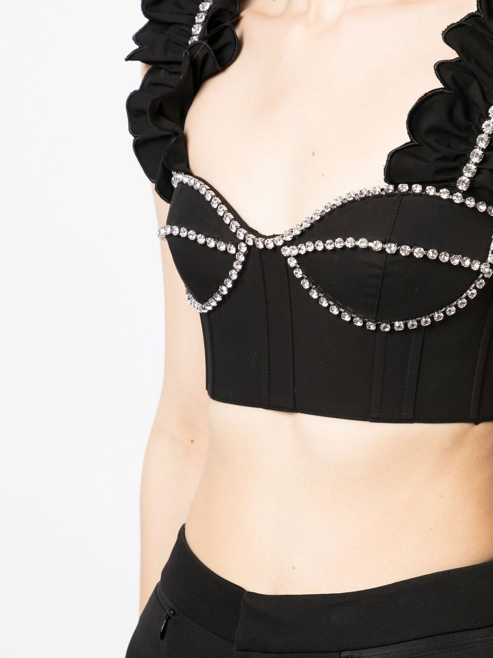 crystal-embellished cropped top - 5