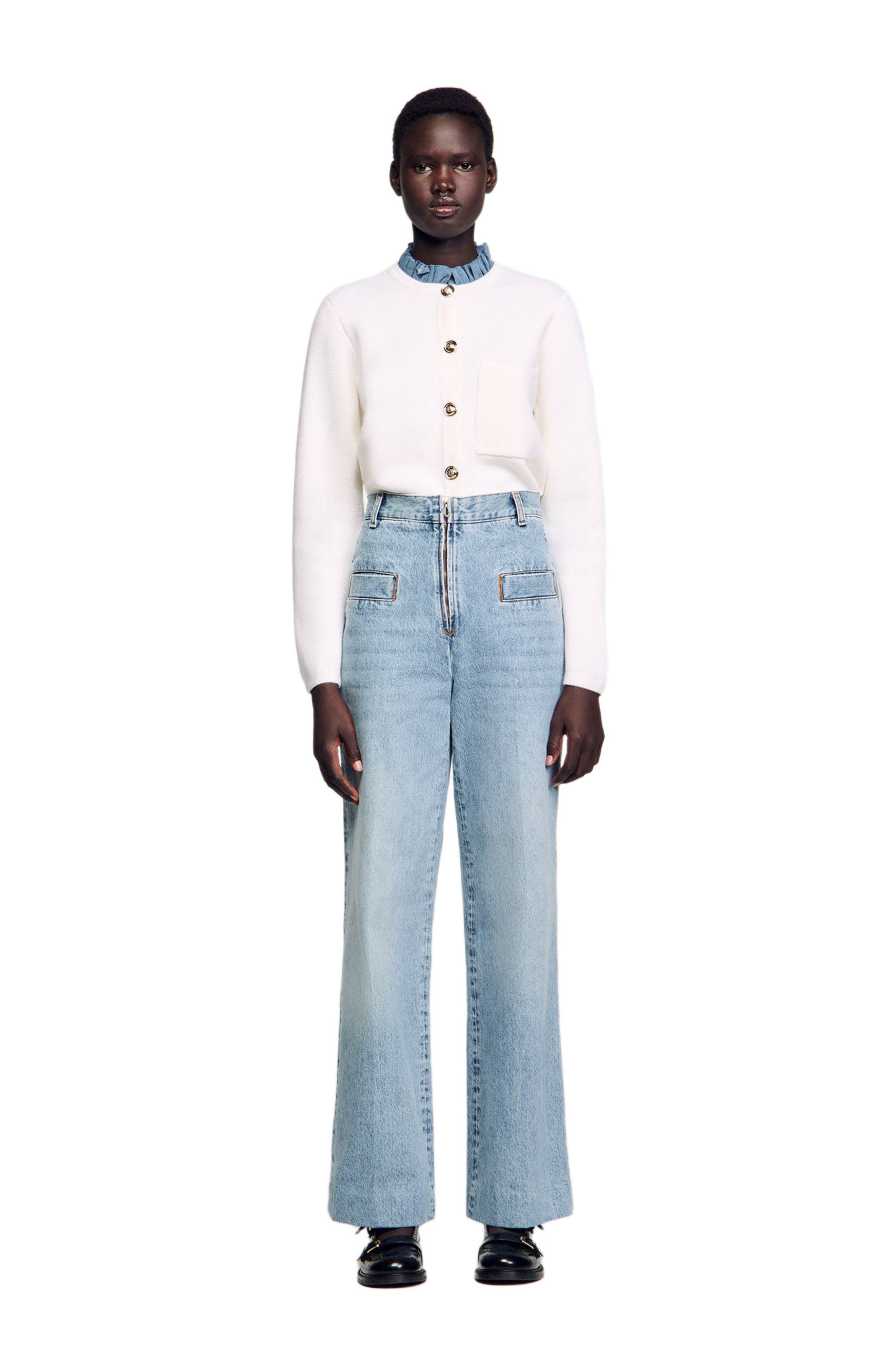 SANDRO Wide-leg jeans in Blue Jean at Nordstrom - 3