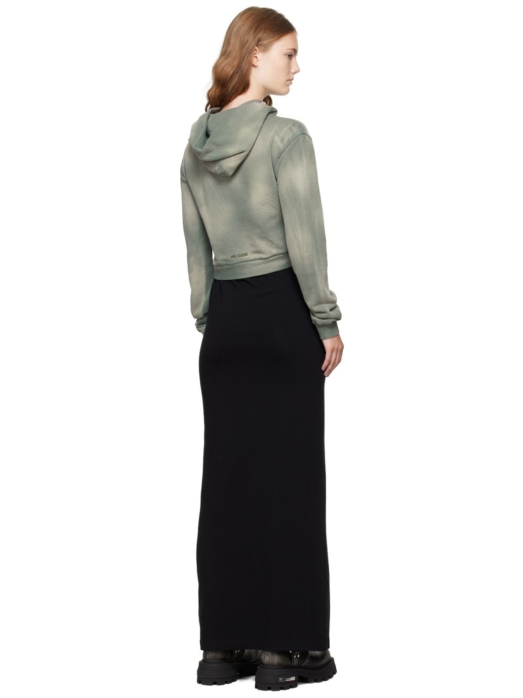 Green & Black Layered Hoodie Dress - 3