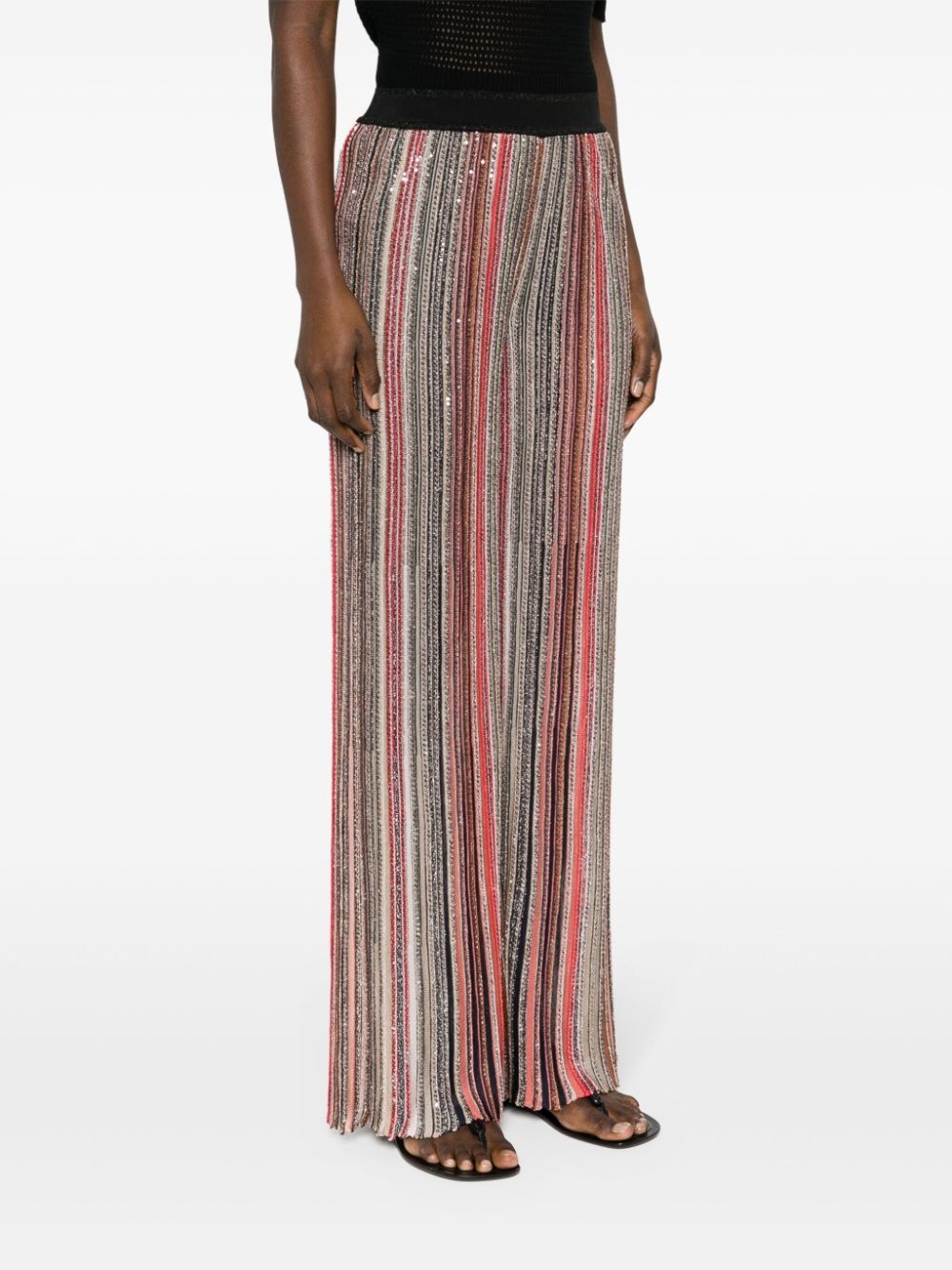 sequin-embellished flared trousers - 3