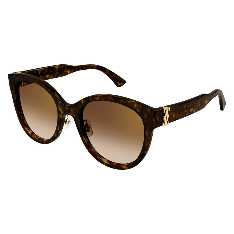 Cartier C Decor Brown Multi Treatment Cat Eye Ladies Sunglasses CT0438SA 002 56 - 1