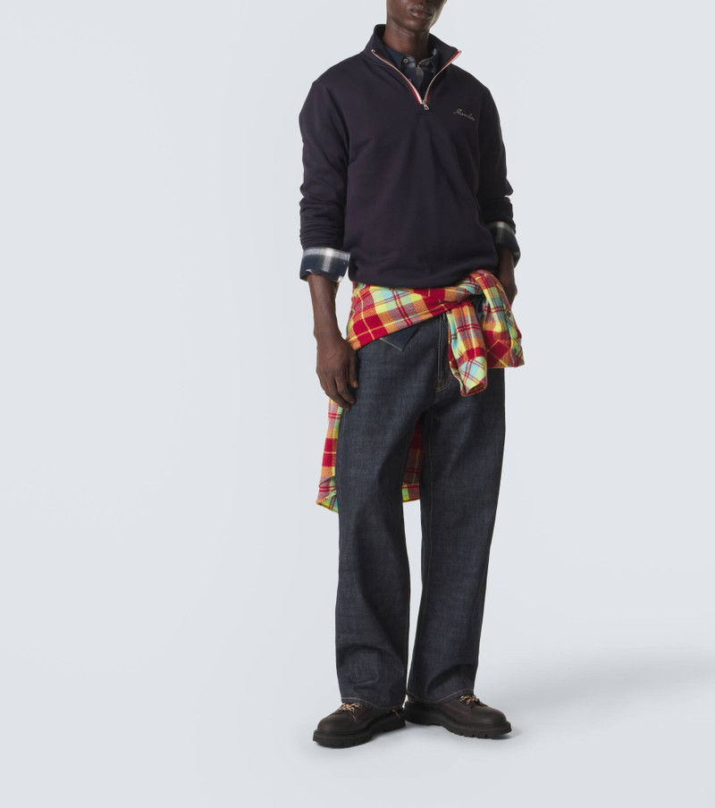 Moncler Cotton jersey half-zip sweatshirt outlook