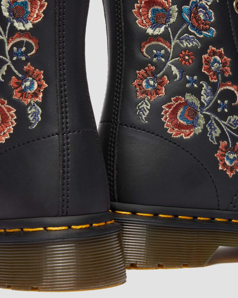 1460 VONDA TF Reclaimed Leather Floral Print Lace Up Boots 7