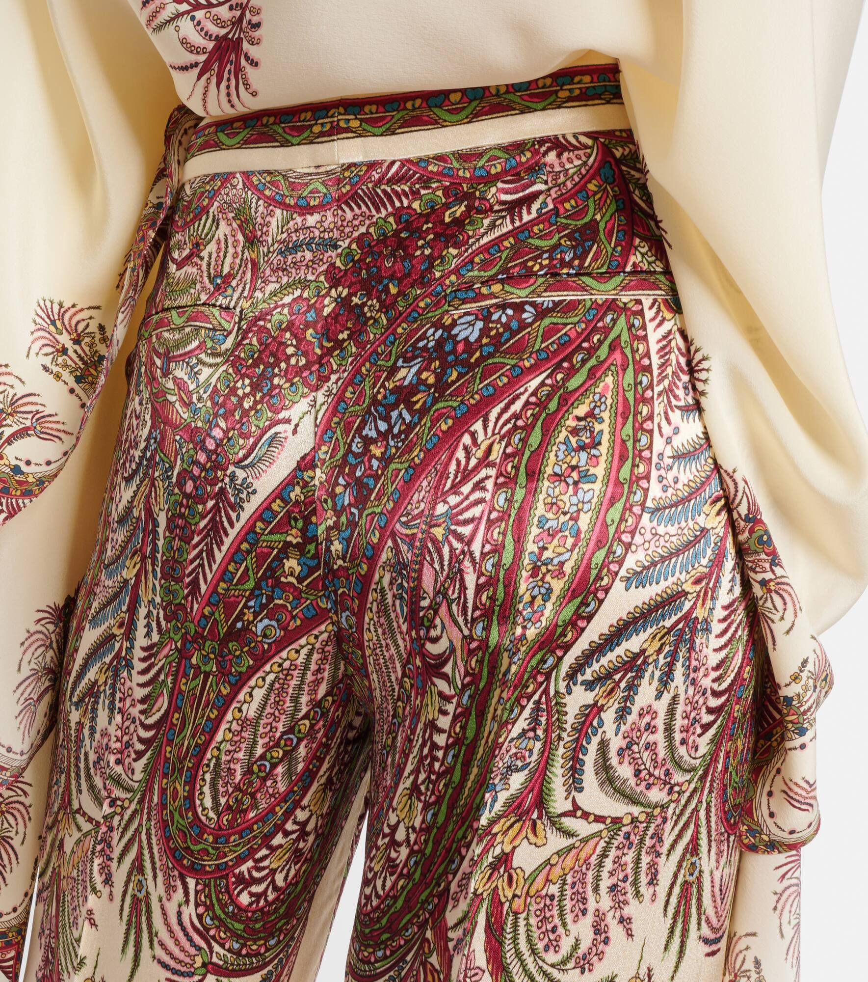 Paisley satin palazzo pants - 5