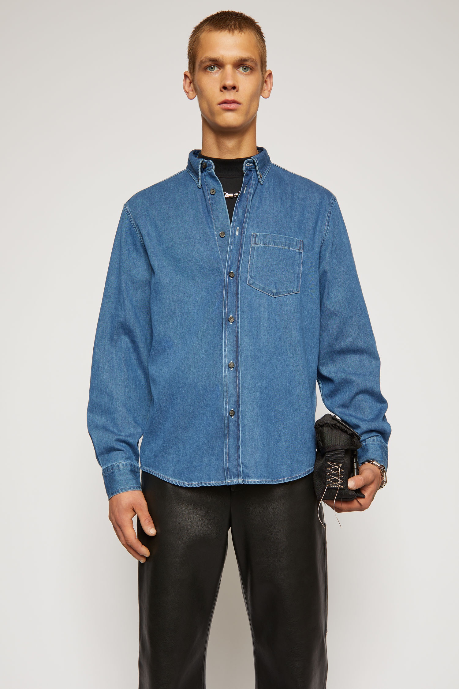 Classic denim shirt mid blue - 2