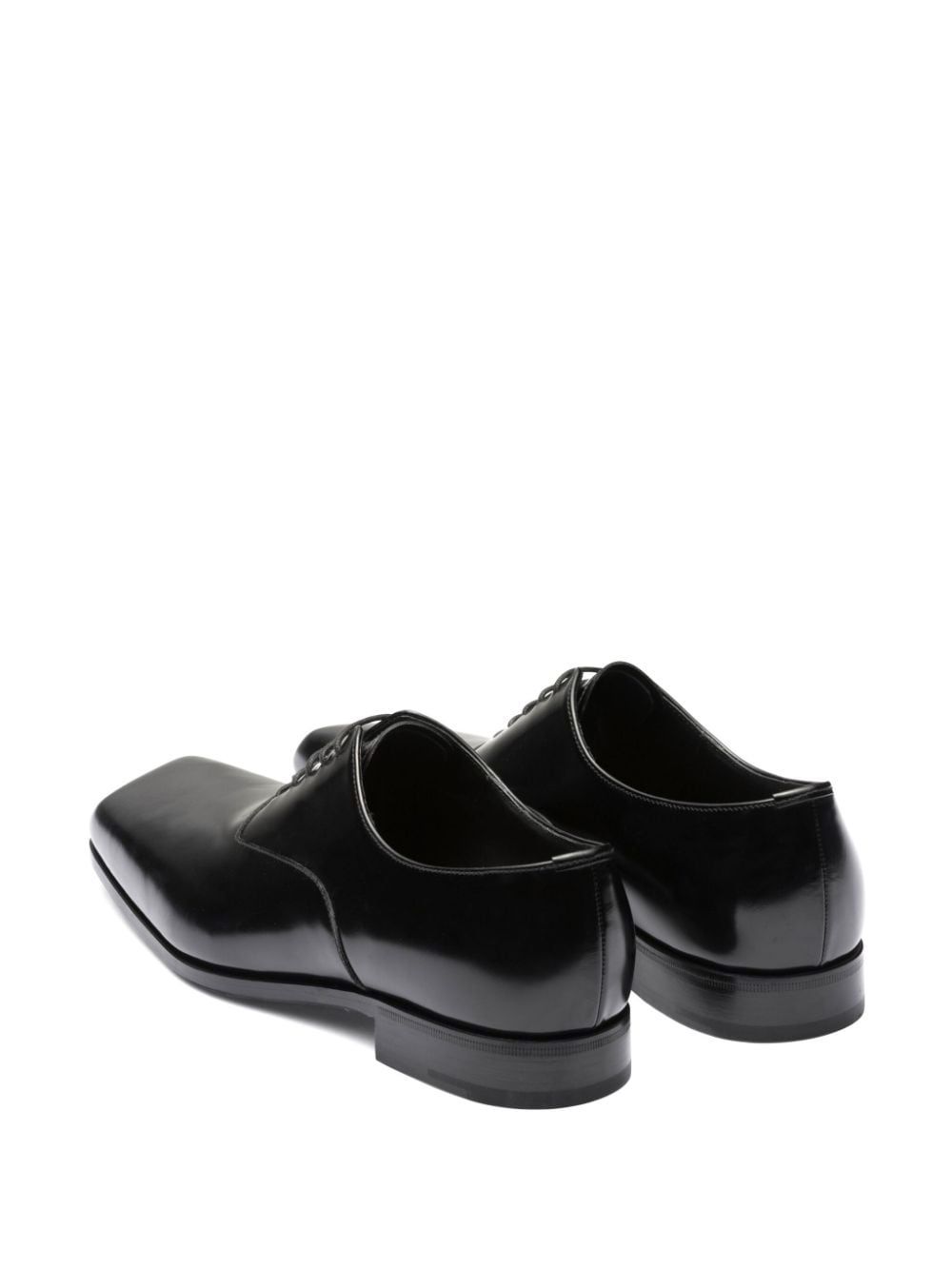 square-toe brushed leather shoes - 3