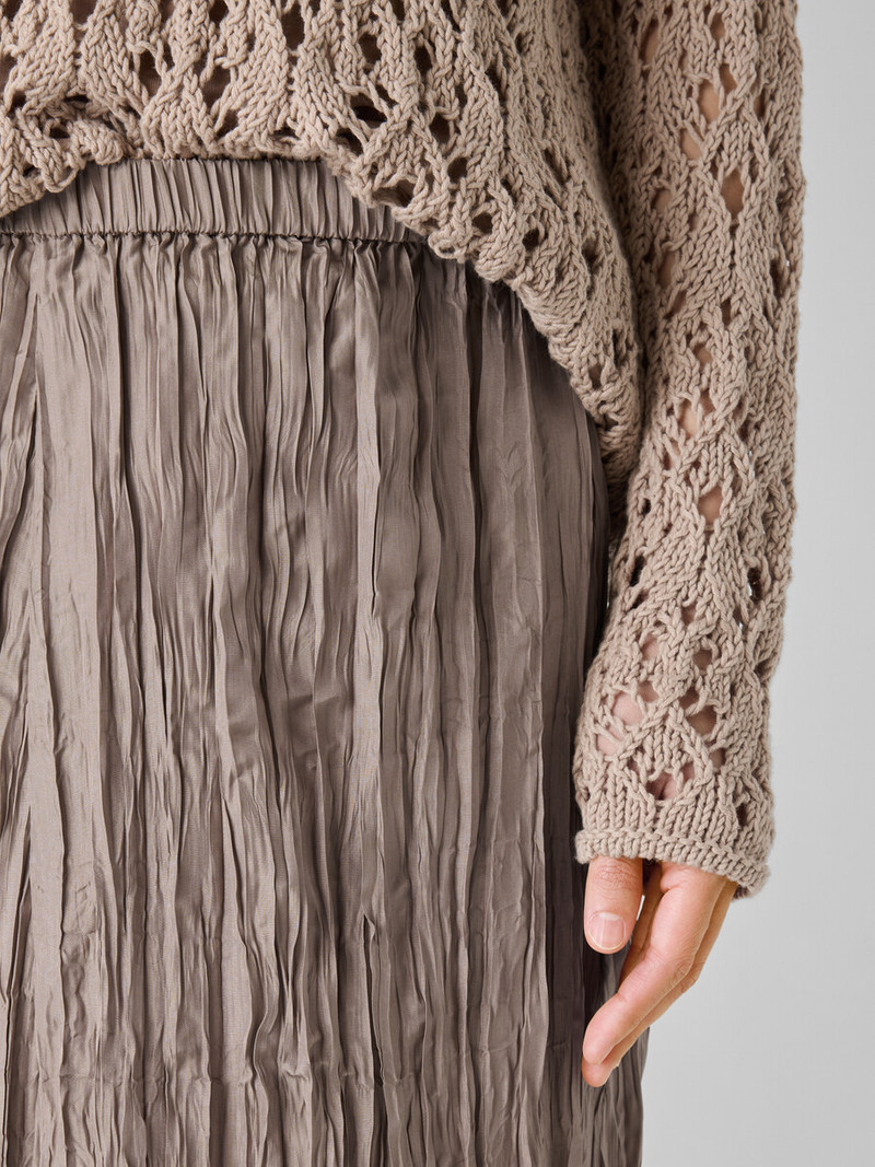 Crushed Silk Flared Skirt 5