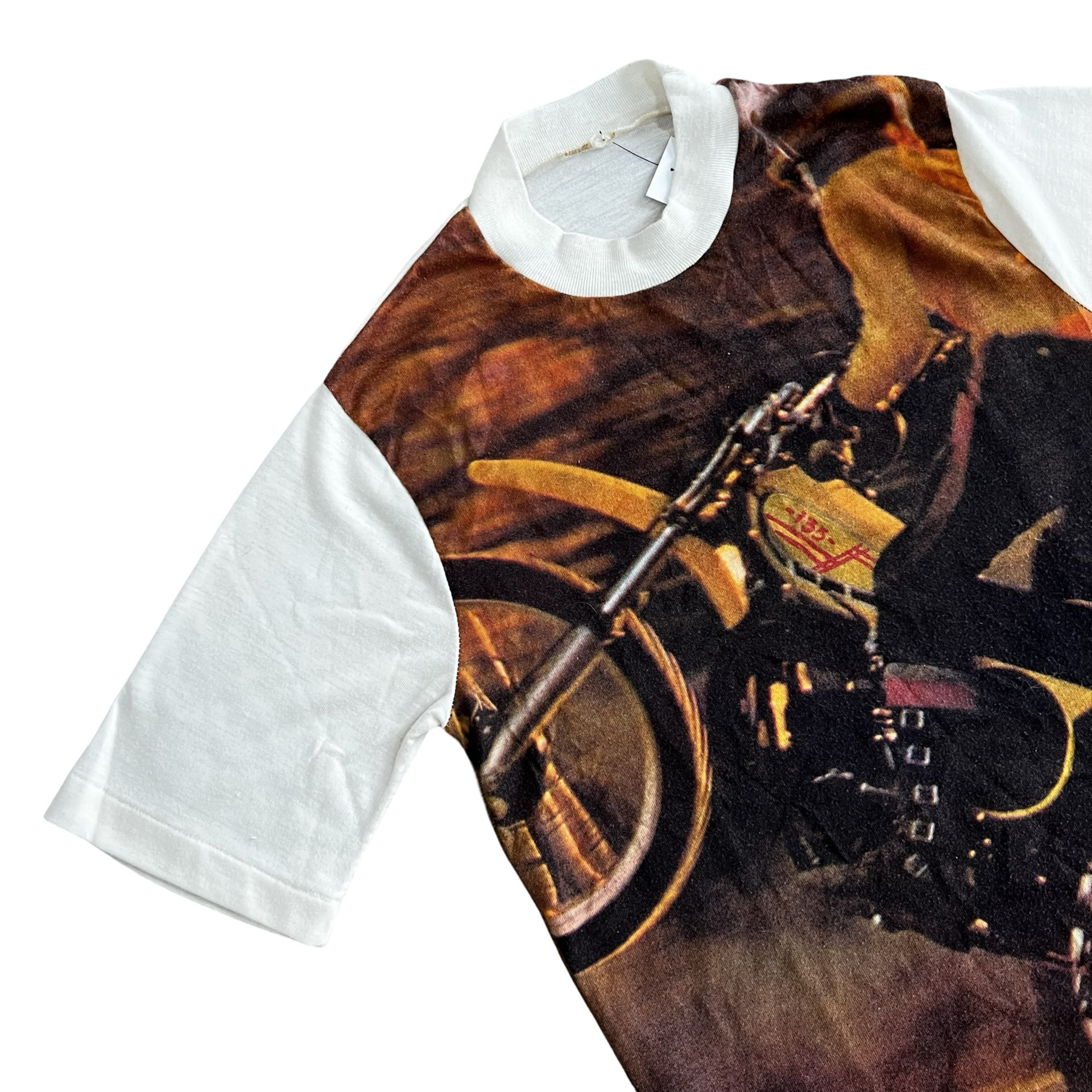 Final Blow - Vintage 70s Full Print Motorcycle T-Shirt SZ S - 2