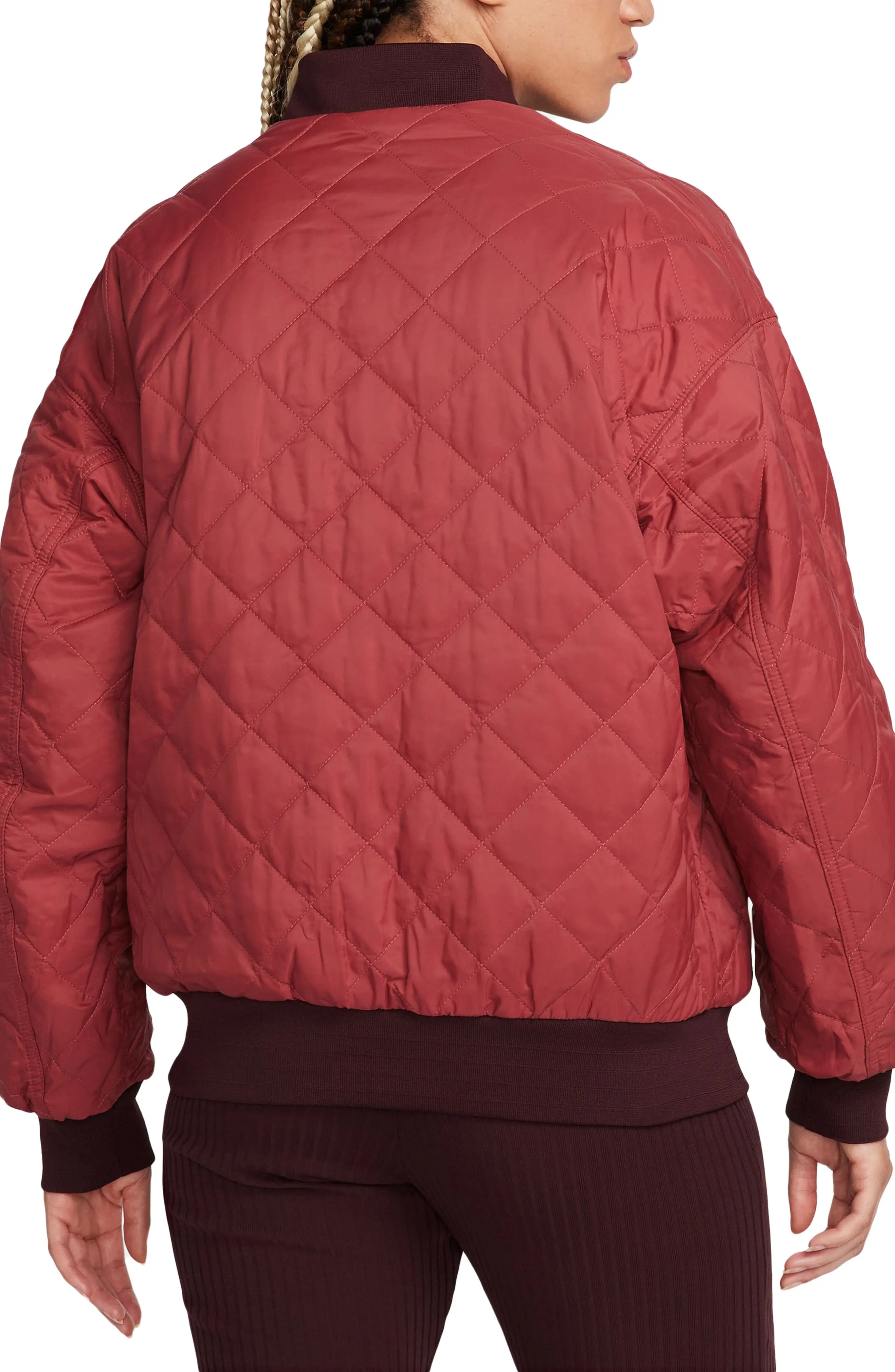 Sportswear Reversible Bomber Jacket in Burgundy Crush/Cedar - 3