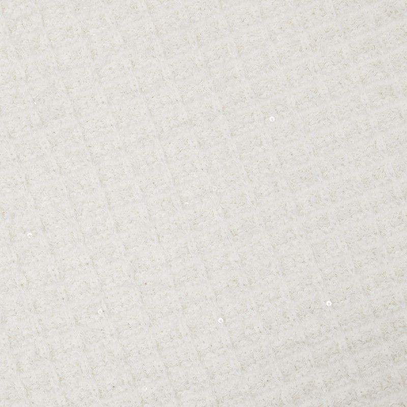 Cream Sequin Textured Knit Skirt 5