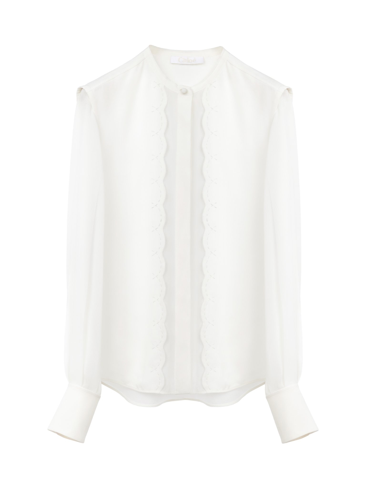 SCALLOP-EMBROIDERED BLOUSE - 1