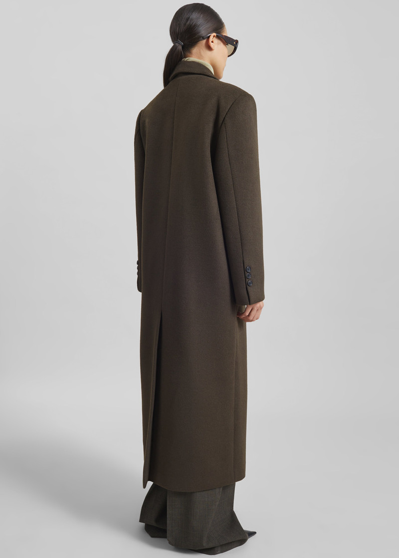 Atlin Wool Double-Breasted Coat - Brown 8