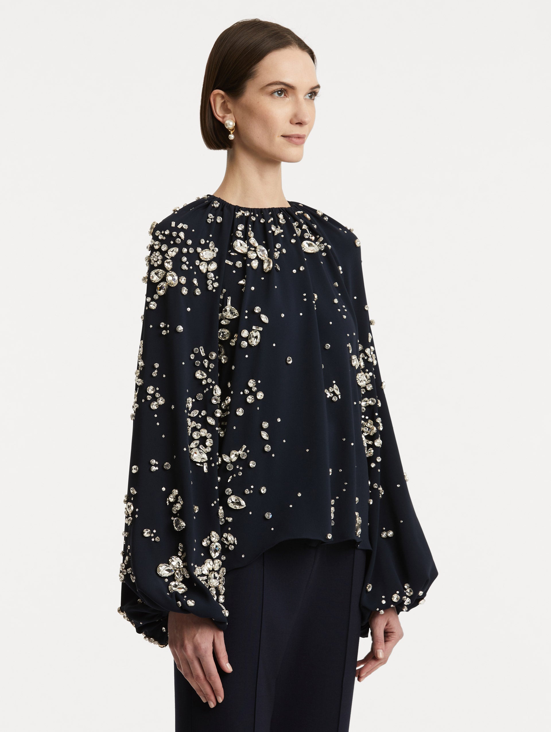 CRYSTAL CLUSTER EMBROIDERED BLOUSE - 5