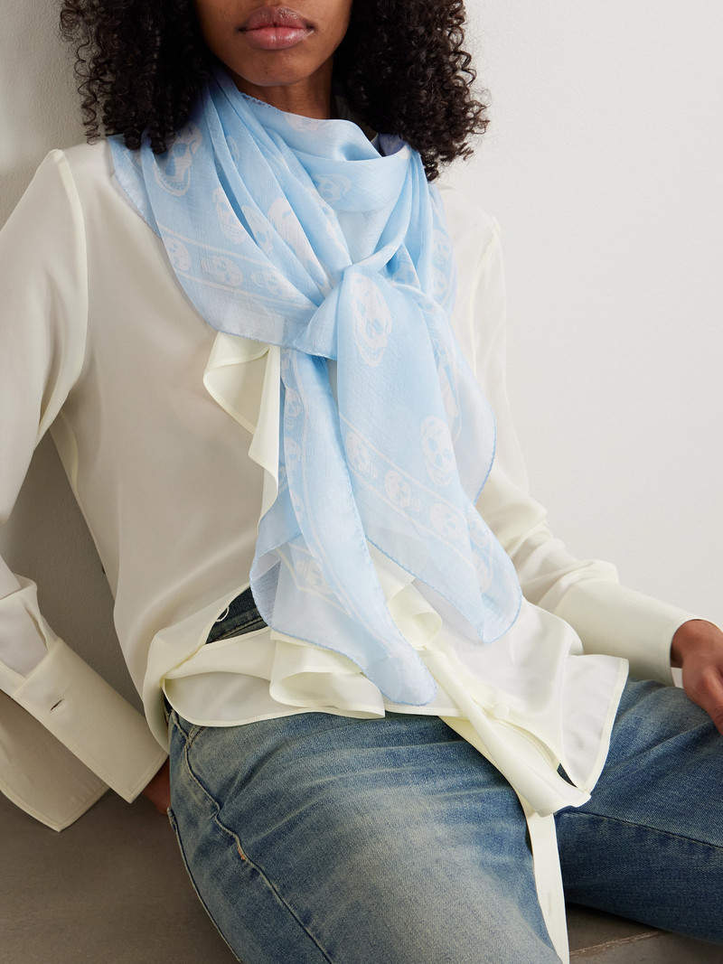 Alexander McQueen Printed Silk-chiffon Scarf outlook