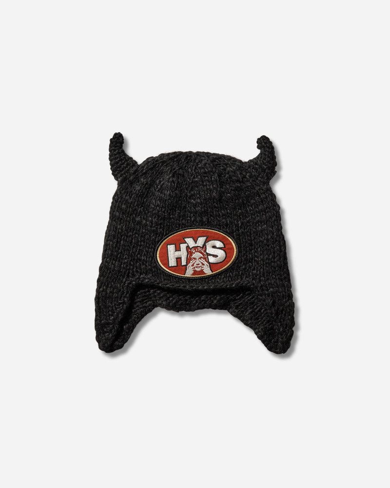 Hysteric Glamour See No Evil Hand-Knitted Beanie Black outlook