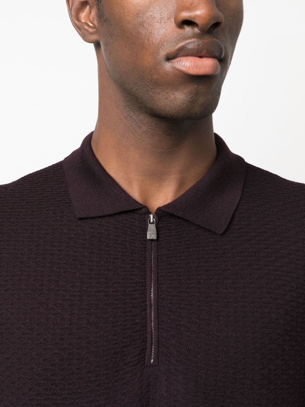 fine-knit virgin wool polo shirt - 5