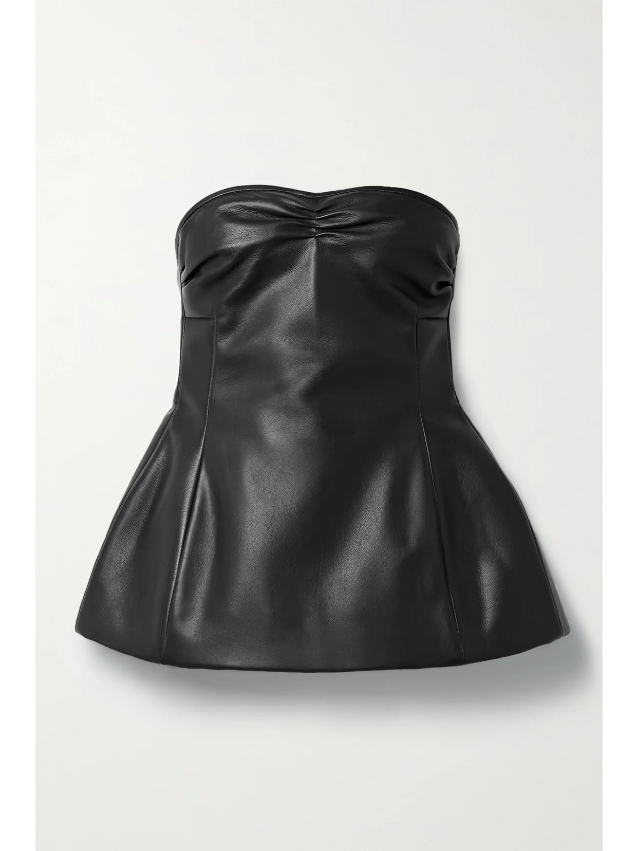 Blanche Strapless Leather Peplum Top - 1