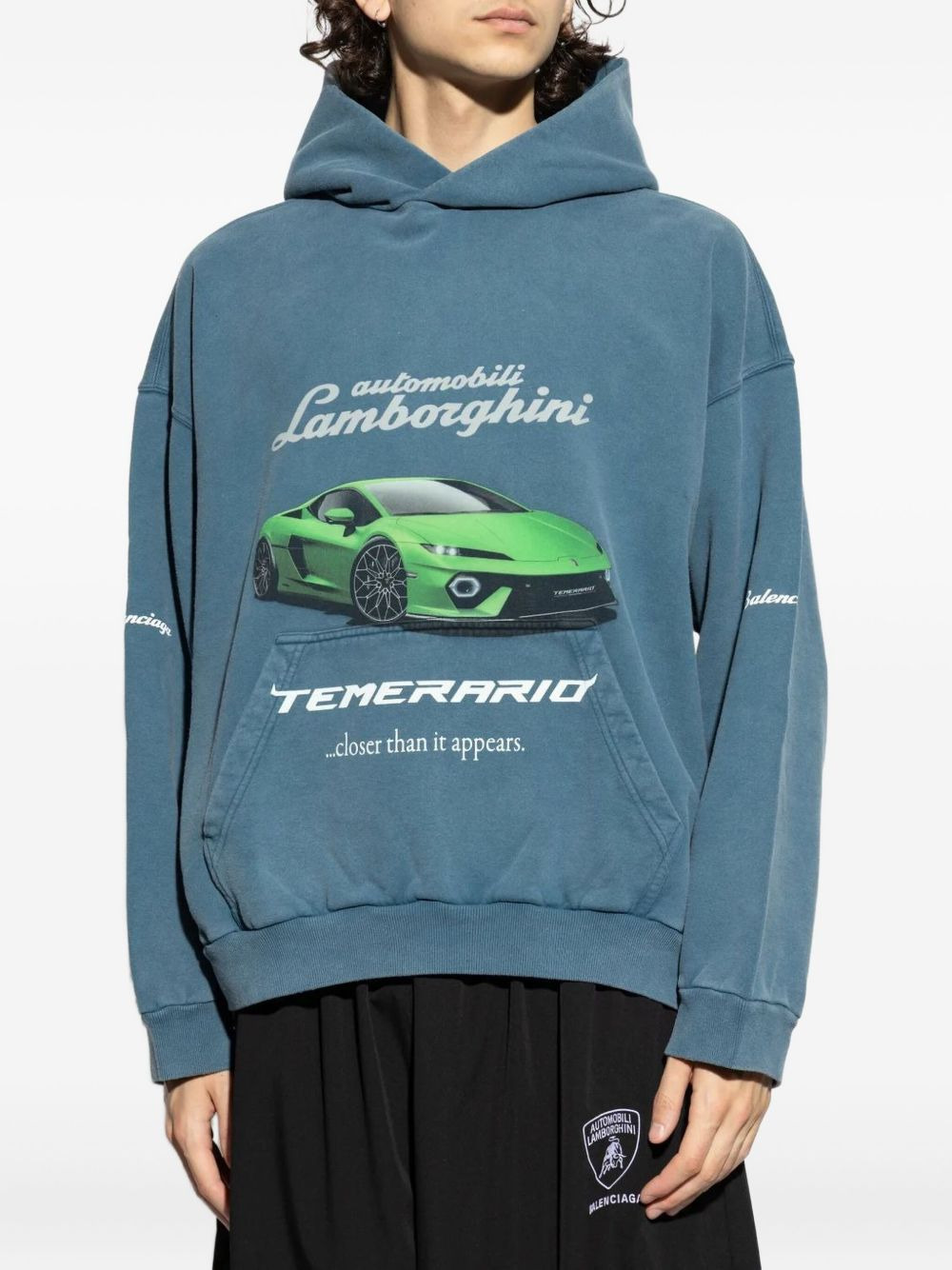 Lamborghini car print wheel-detail hoodie - 2