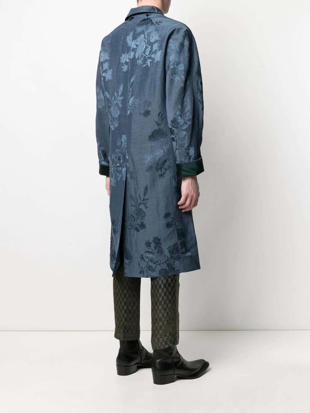 jacquard off-centre coat - 4