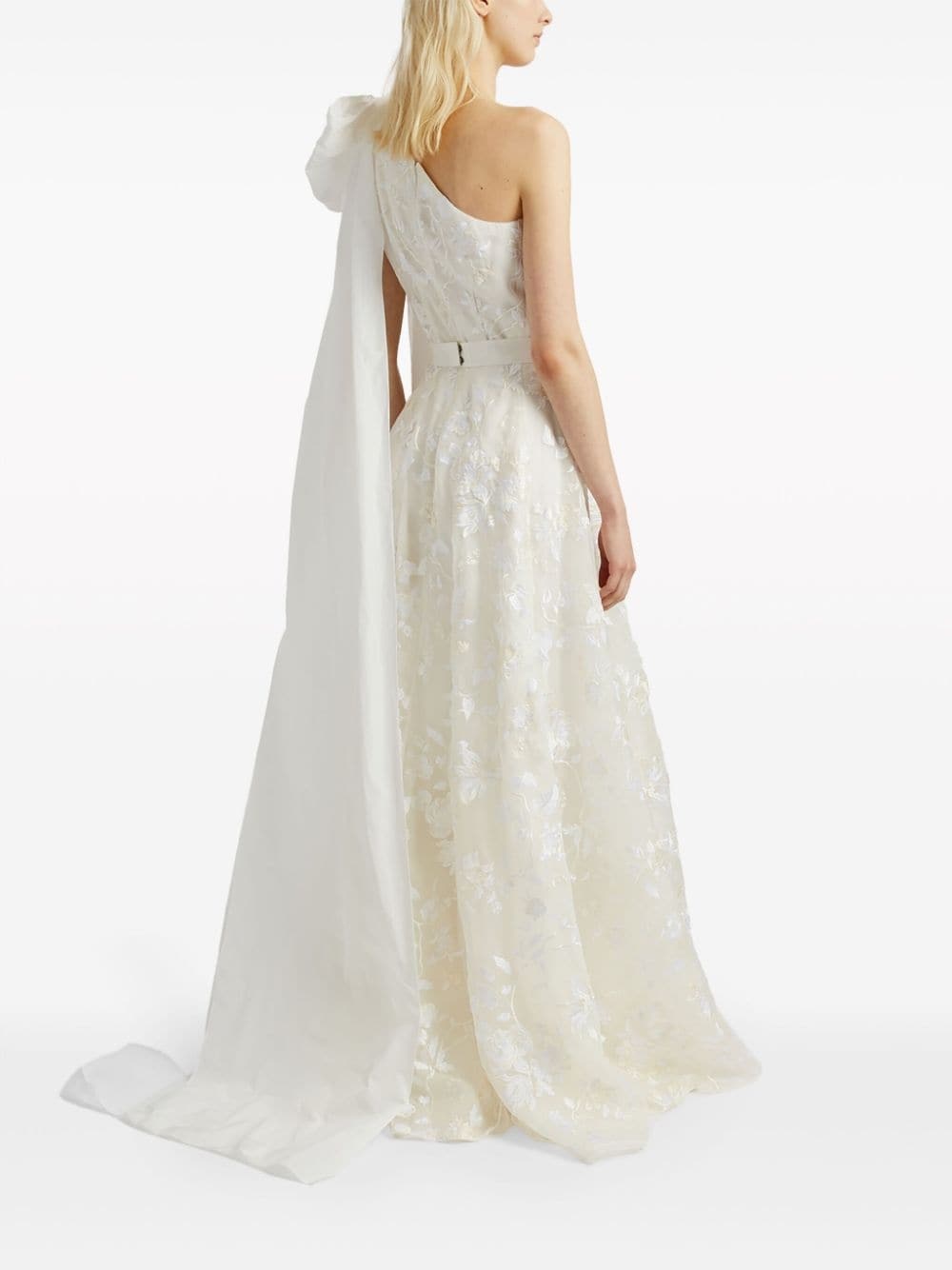 Hanne one-shoulder embroidered gown - 3