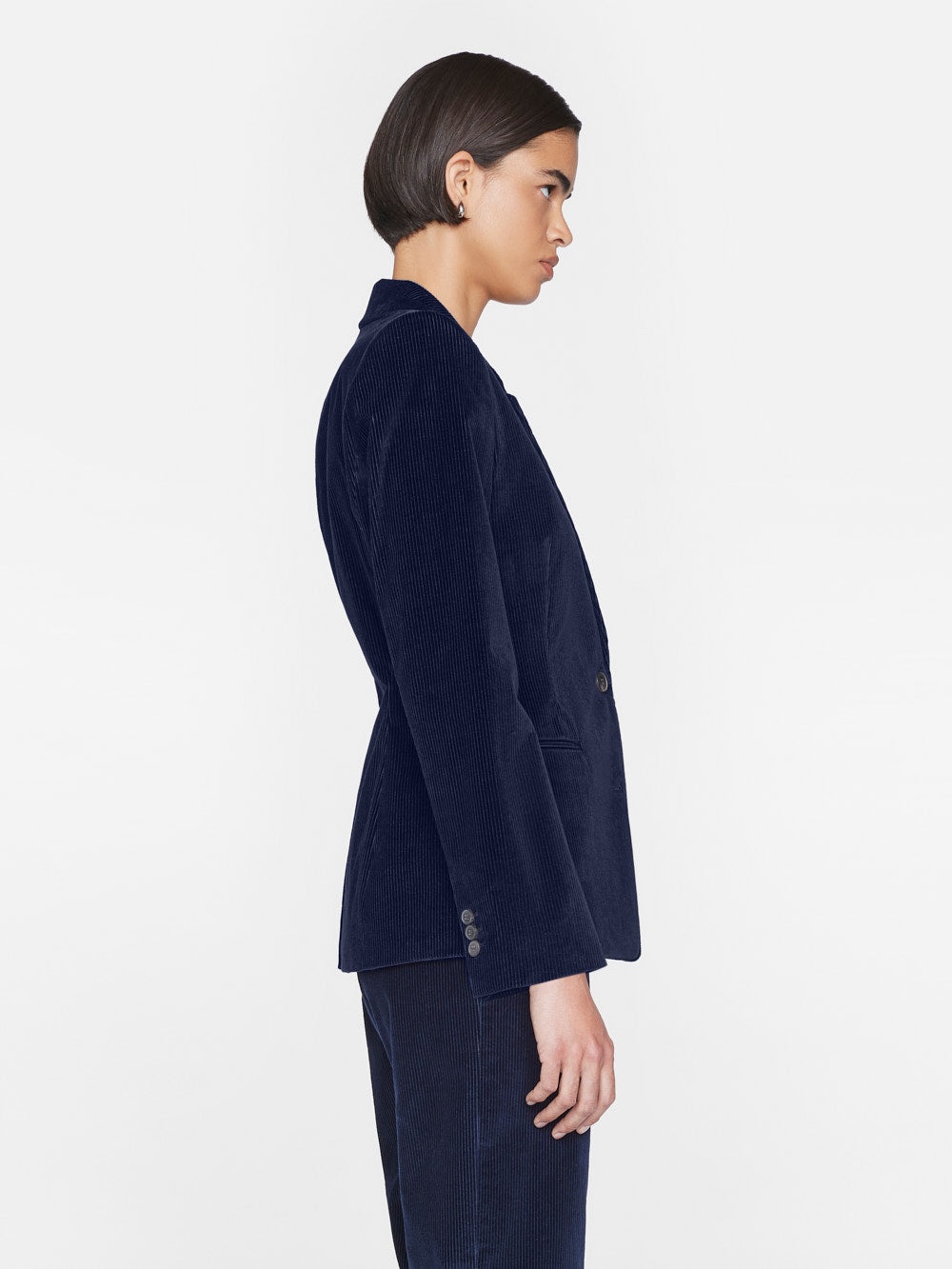 The Corduroy Femme Blazer in Navy - 6