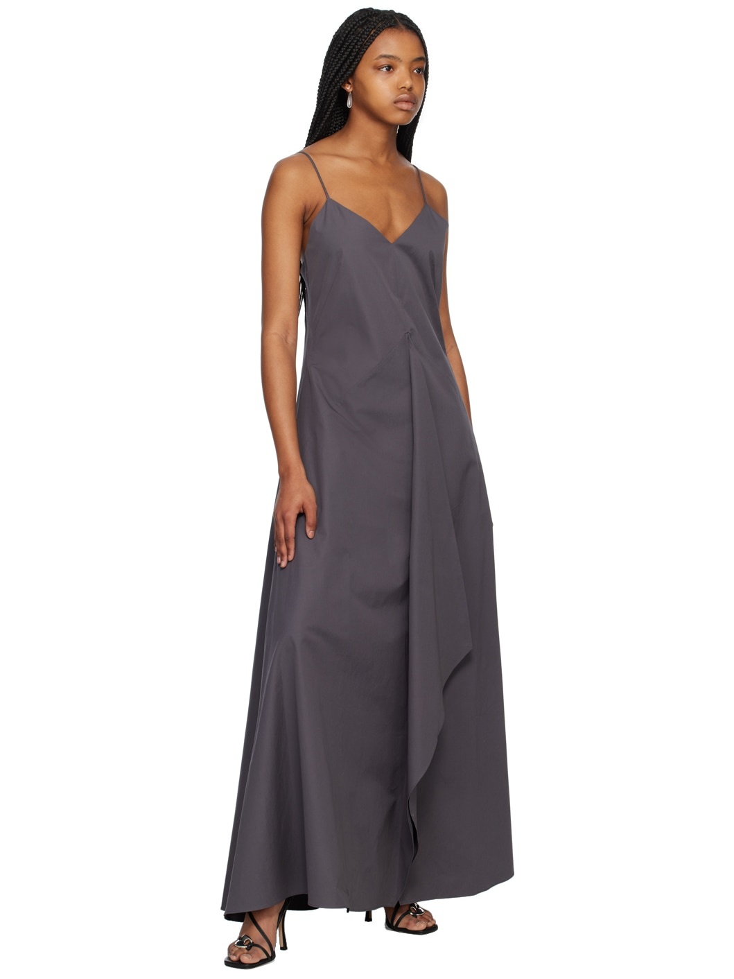 Gray Crisp Midi Dress - 4